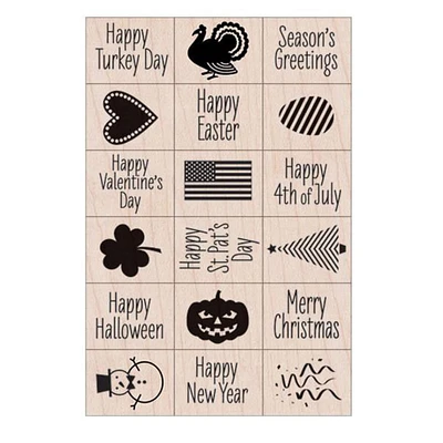 Hero Arts® Ink 'n' Stamp Woodblock A Year of Holidays Stamps