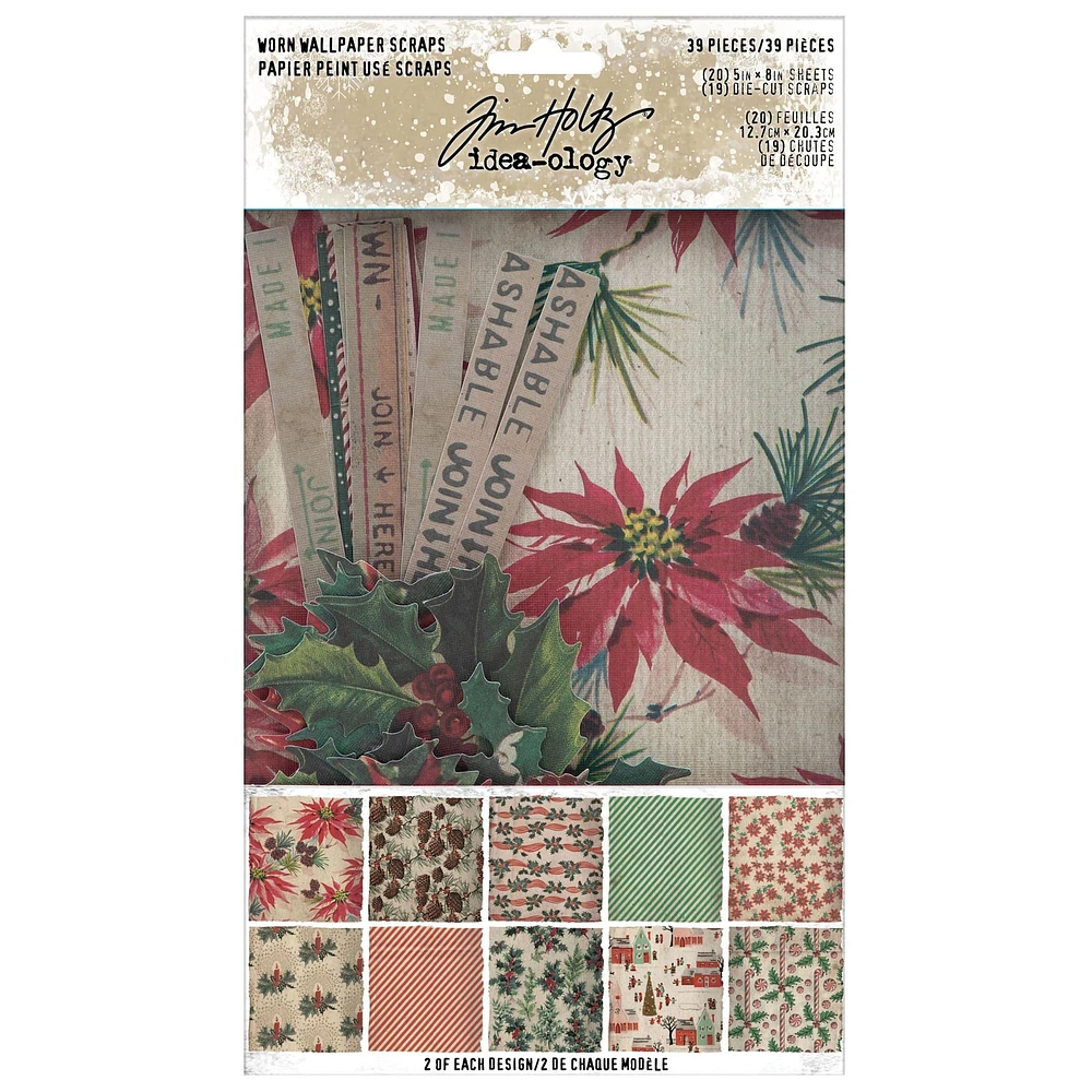 Tim Holtz® Idea-Ology Christmas Worn Wallpaper Scraps