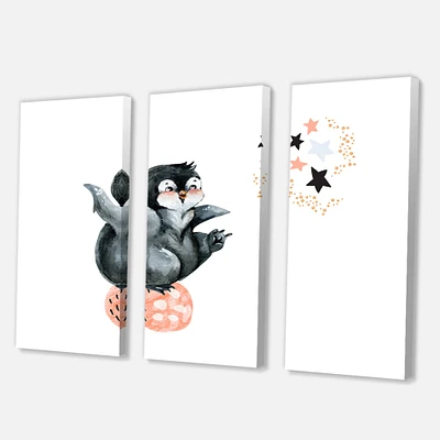 Designart - Little Penguin With Stars and Planets II