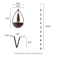 Glitzhome® 8.5ft. Copper Bowl & Bell Shaped Rain Chain