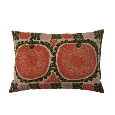 Hello Honey Multicolor Botanical Print Lumbar Pillow