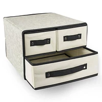 DII® White Damask 3 Drawer Storage Closet