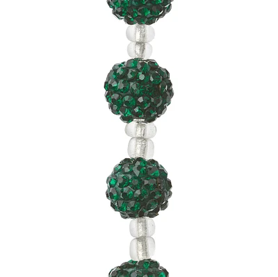 Dark Green Pavé Clay Round Beads, 10mm by Bead Landing™