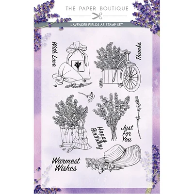 The Paper Boutique Lavender Fields Clear Stamp Set