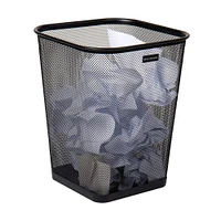 Mind Reader 2 Piece Square Metal Mesh Waste Basket Set