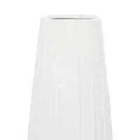 CosmoLiving by Cosmopolitan White Ceramic Contemporary Vase, 6" x 20"