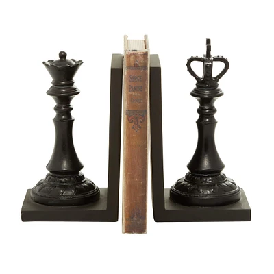 8" Black Chess Bookends, 2ct.