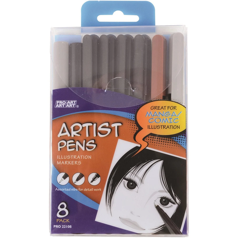 Pro Art® 8 Piece Artist Pen Illustraton Marker Set