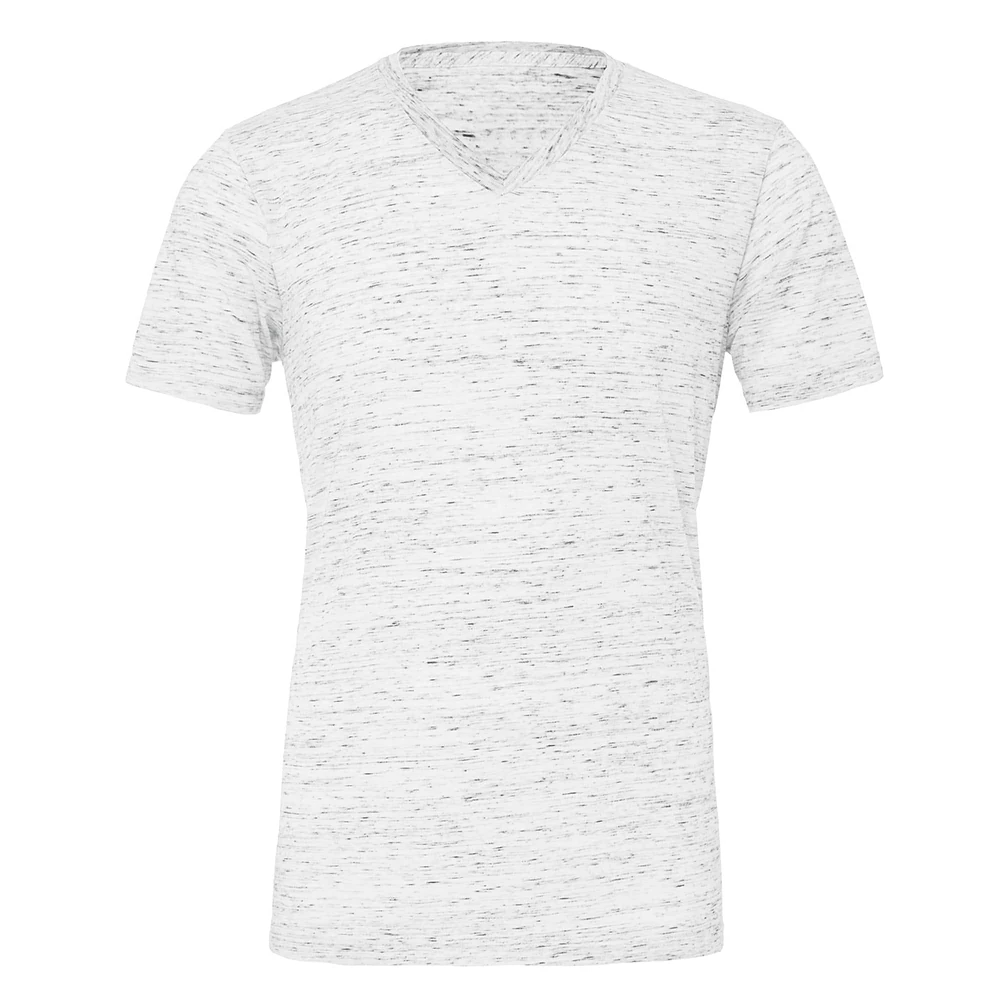 BELLA+CANVAS® White Marble Short Sleeve V-Neck Adult Unisex Jersey T-Shirt