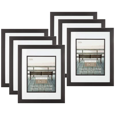 6 Pack: Black Studio 8" x 10" Frame with Mat, Home by Studio Décor®