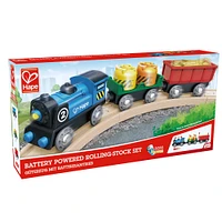 Hape Battery Powered Rolling-Stock Colorful Wooden Train Set