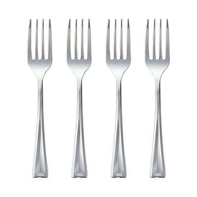 12 Packs: 24 ct. (288 total) Silver Plastic Mini Forks by Celebrate It™