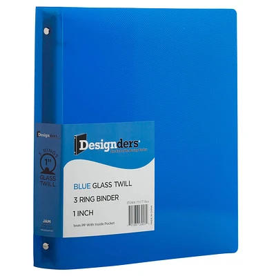 JAM Paper Glass Twill Plastic 3-Ring Binder