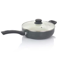 Oster Ridge Valley 3.5qt. Gray Nonstick Aluminum Sauté Pan with Lid