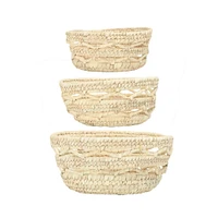 Natural Handwoven Grass Basket Set