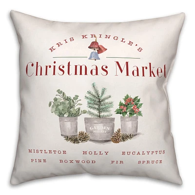 Kringle's Christmas Market Throw Pillow