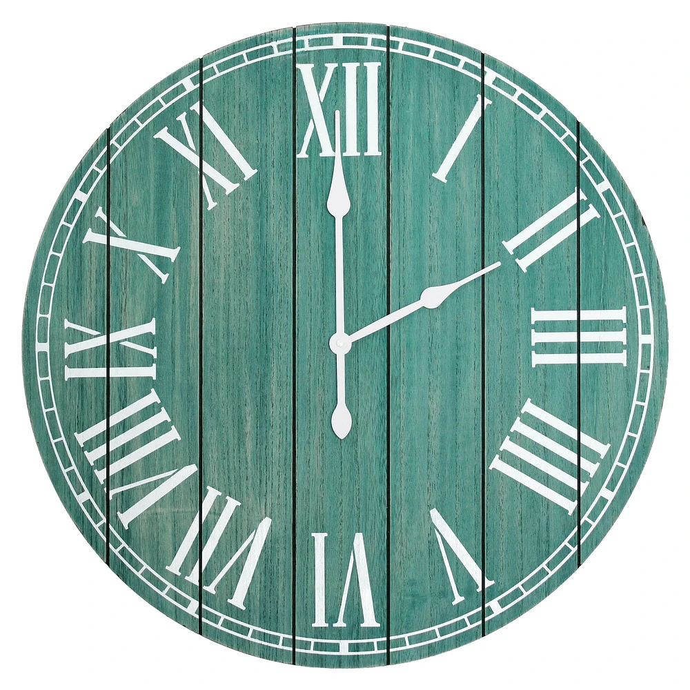 Elegant Designs 23" Wood Plank Coastal Wall Clock