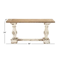 White Vintage Wood Console Table