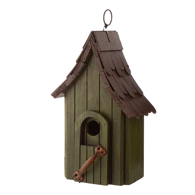 Glitzhome® 11.61" Distressed Wooden Birdhouse