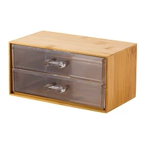 Simplify Bamboo 2-Tier Cosmetic & Jewelry Chest