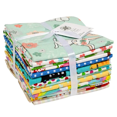 12 Pack: Printed Fabric Bundle by Loops & Threads™