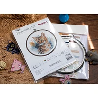 Luca-S Bengal Cat Counted Cross Stitch Kit with Display Hoop