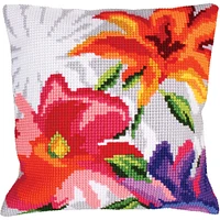 RTO Collection D'Art Stylish Flowers I Stamped Needlepoint Cushion