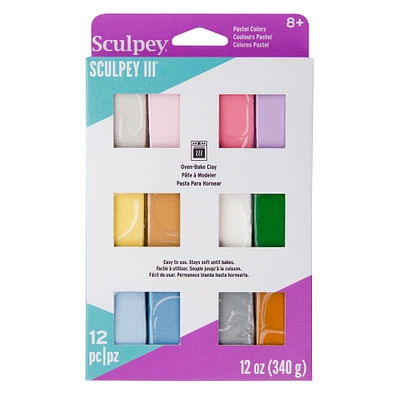 6 Pack: Sculpey III® Pastel Multipack Oven Bake Clay