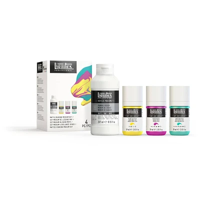 6 Pack: Liquitex® Matte Pouring Medium & Soft Body Acrylic Set