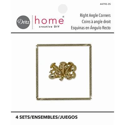 Dritz Home® Small Brass Campaign Smooth Right Angle Corners, 4ct.