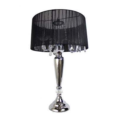 Elegant Designs™ Sheer Shade Lamp with Hanging Crystals