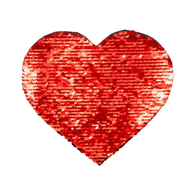 Craft Express Red & White Flip Sequins Heart Adhesives, 2ct.