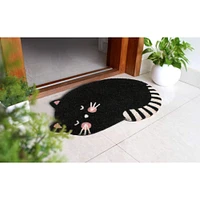 RugSmith Black Cat Machine Tufted Doormat