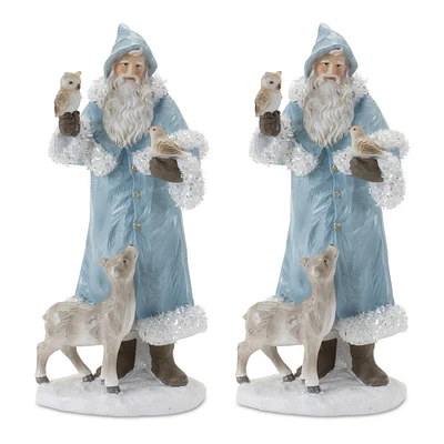 Santa with Woodland Animals Figurine Set