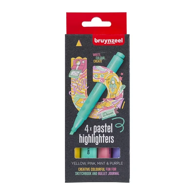 12 Packs: 4 ct. (48 total) Bruynzeel Pastel Color Highlighters