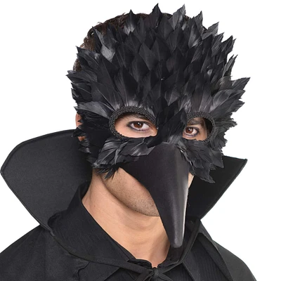 Adult Black Crow Feather Mask