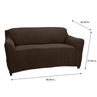 Home Details Brown Waffle Design Love Seat Furniture Slipcover