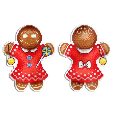 MP Studia Gingerbread Cookie Plastic Canvas Counted Cross Stitch Kit