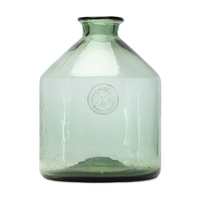 9" Decorative Sage Glass Vase