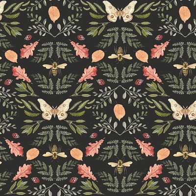 RoomMates Forest Cottage Bee & Butterfly Peel & Stick Wallpaper