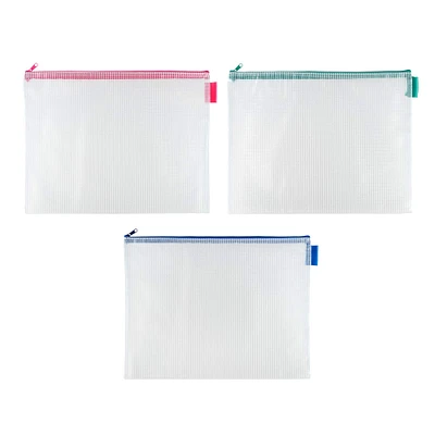 14" Mixed Mesh Zipper Pouches by Simply Tidy®, 3ct.