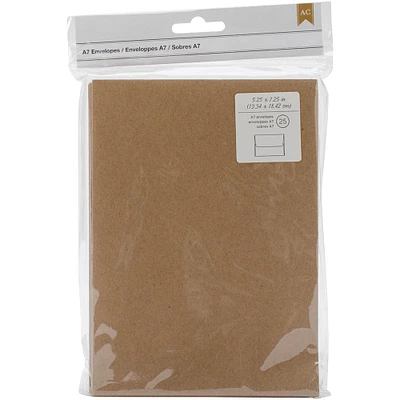 American Crafts™ A7 Kraft Envelopes, 25ct.