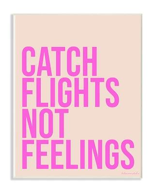 Stupell Industries lulusimonSTUDIO Catch Flights Not Feelings Wood Wall Plaque