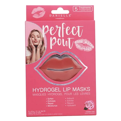 Danielle® Perfect Pout Rose Water Hydrogel Lip Masks, 5ct.