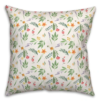 Spring Flower Bunches 18" x 18" Throw Pillow