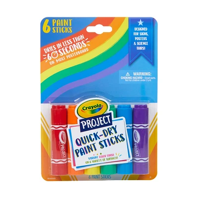 12 Packs: 6 ct. (72 total) Crayola® Project™ Quick-Dry Paint Sticks