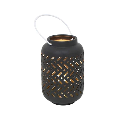 Flora Bunda® 7.5" Chevron LED Ceramic Lantern