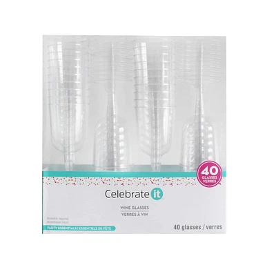12 Packs: 40 ct. (480 total) Plastic Wine Glasses by Celebrate It™