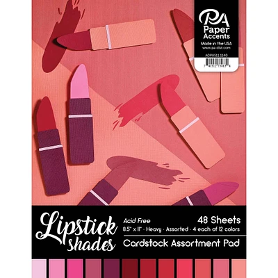 PA Paper™ Accents Lipstick Shades 8.5" x 11" Cardstock Pad, 48 Sheets