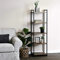 Household Essentials Jamestown 5 Shelf Narrow Bookshelf